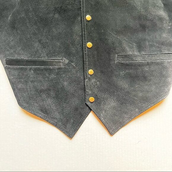 Stefano Man Black Vest Medium Leather front with front pockets - Picture 4 of 7